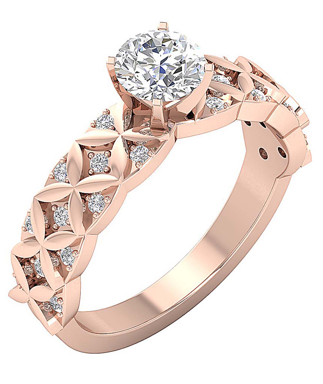 The Princeton Infinite Solitaire Engagement Ring 14k Solid Gold Genuine Diamond - Image 4