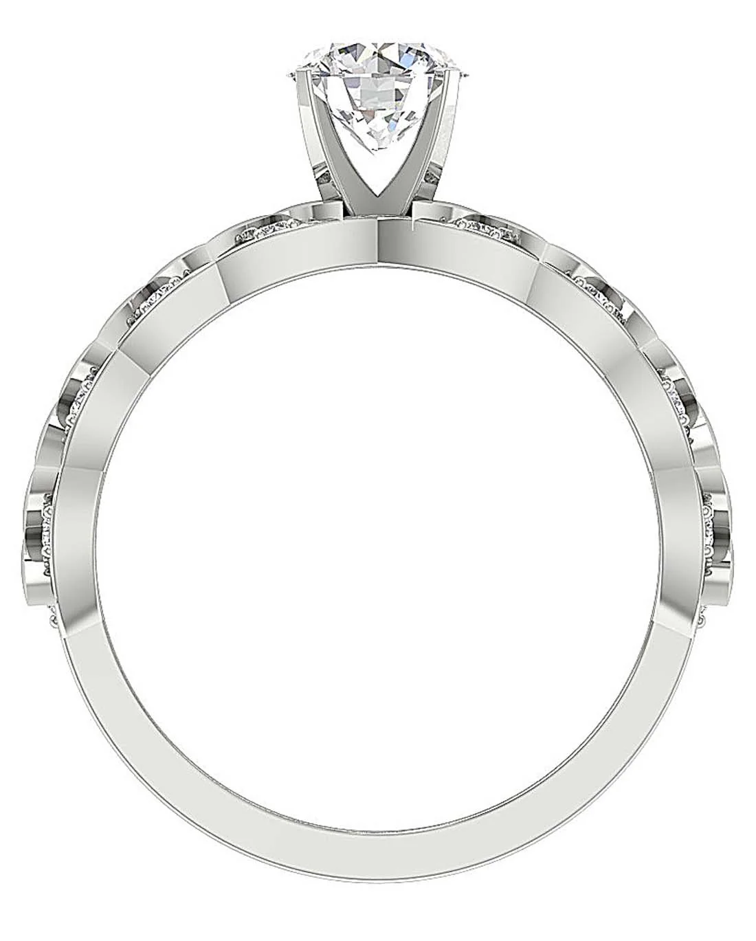 The Princeton Infinite Solitaire Engagement Ring 14k Solid Gold Genuine Diamond - Image 5