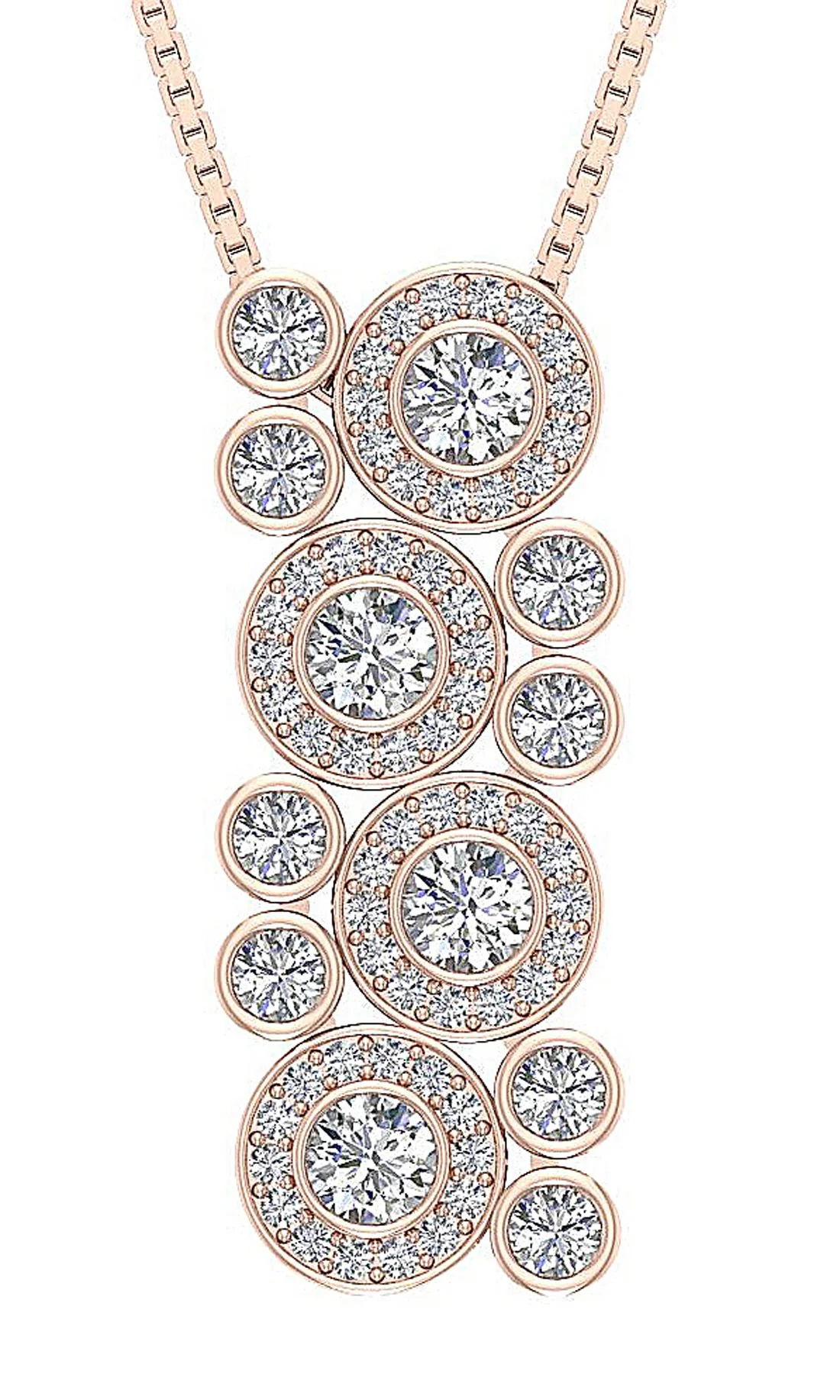 The Rafael 14K Solid Yellow Gold Circle Halo Fashion Pendant Natural Diamond - Image 3