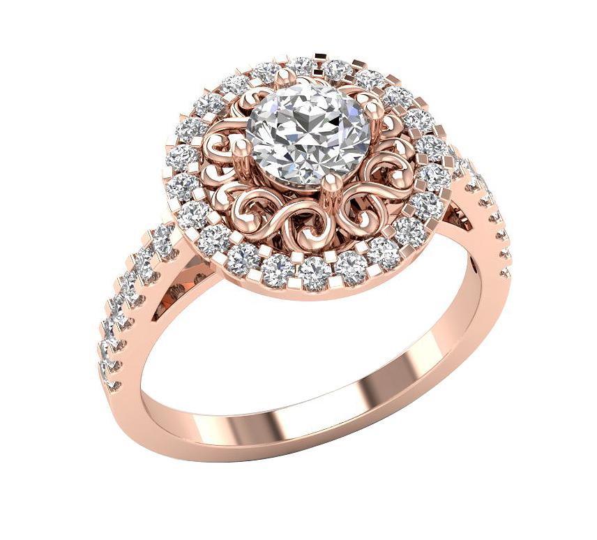 The Raina 14K Rose Gold Genuine Diamond Solitaire Engagement Ring 13.15 mm