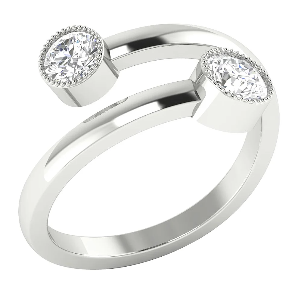 Milgrain Bezel Set Genuine Diamond I1/SI1/VS1 0.75Ct Solitaire Anniversary Ring 14k Solid Rose Gold - Image 2