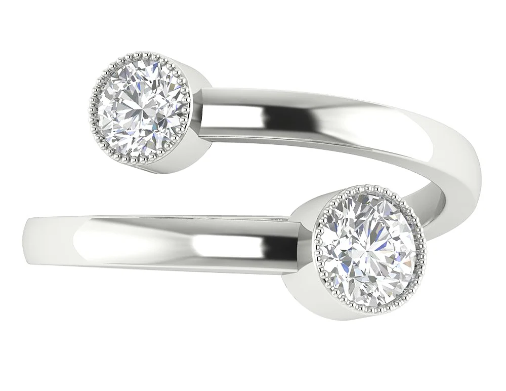 Milgrain Bezel Set Genuine Diamond I1/SI1/VS1 0.75Ct Solitaire Anniversary Ring 14k Solid Rose Gold - Image 6