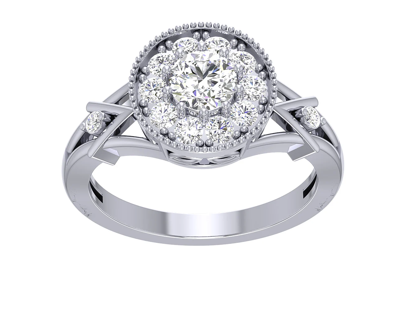 The Raphael Genuine Diamond 14k Yellow Gold Halo Solitaire Anniversary Ring For Her - Image 4