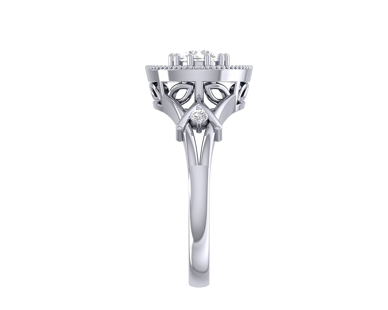 The Raphael Genuine Diamond 14k Yellow Gold Halo Solitaire Anniversary Ring For Her - Image 5