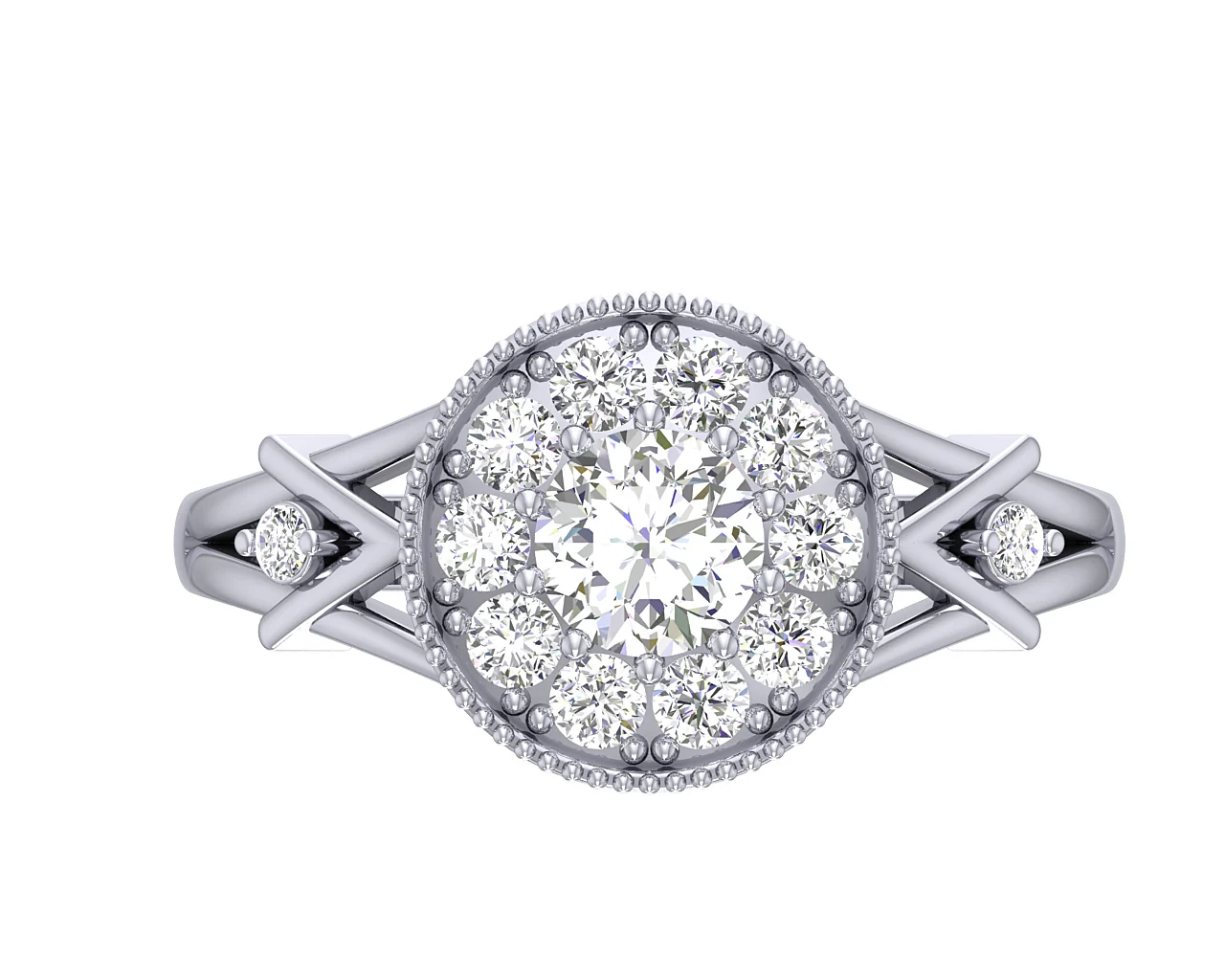 The Raphael Genuine Diamond 14k Yellow Gold Halo Solitaire Anniversary Ring For Her - Image 7