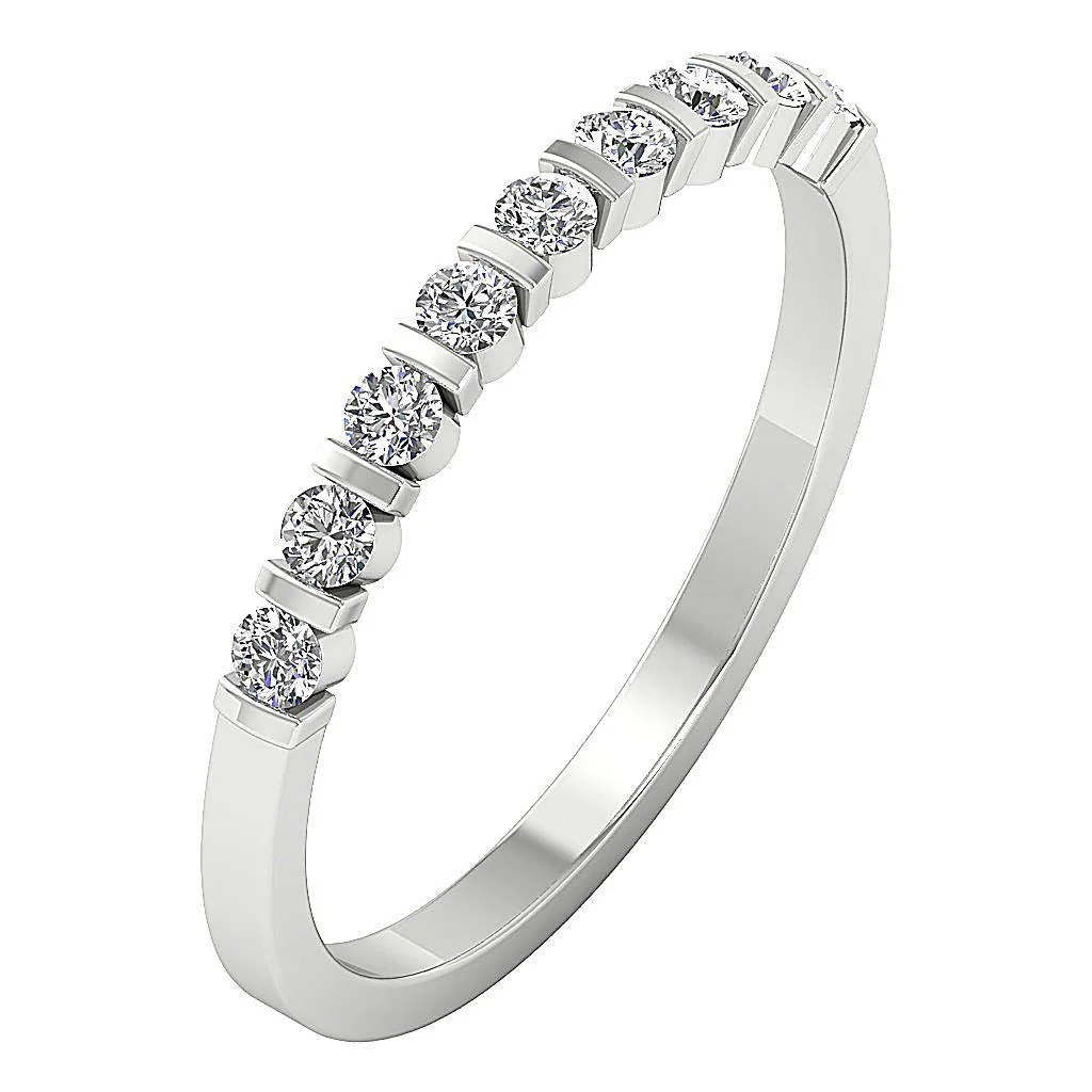 The Rebekah Bar Set Natural Round Diamond Anniversary Wedding Ring 14K Gold