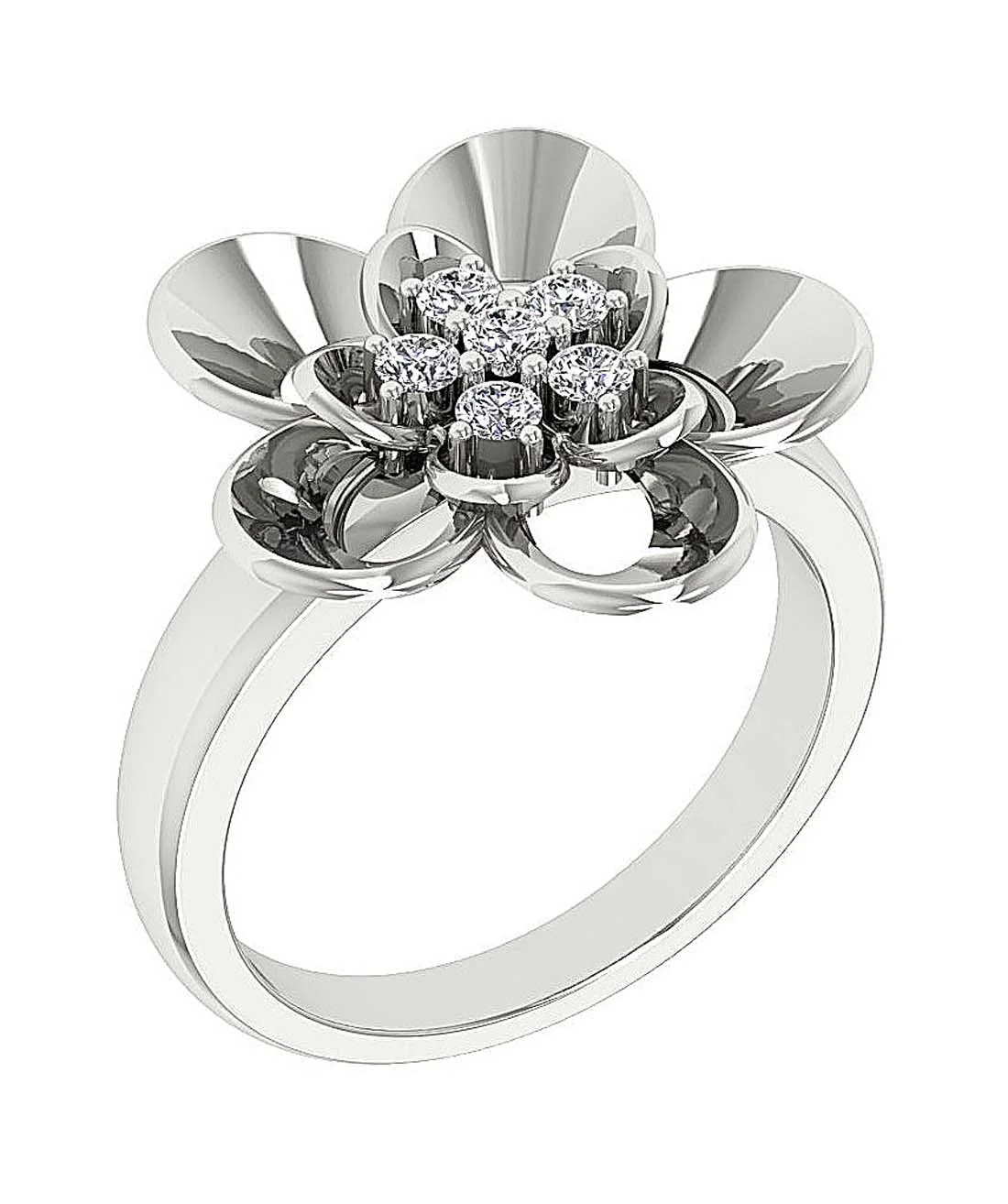 The Reese Double Flower Right Hand Engagement Ring Genuine Diamond Rose Gold - Image 3