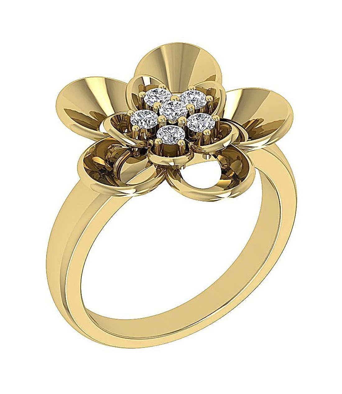 The Reese Double Flower Right Hand Engagement Ring Genuine Diamond Rose Gold - Image 5