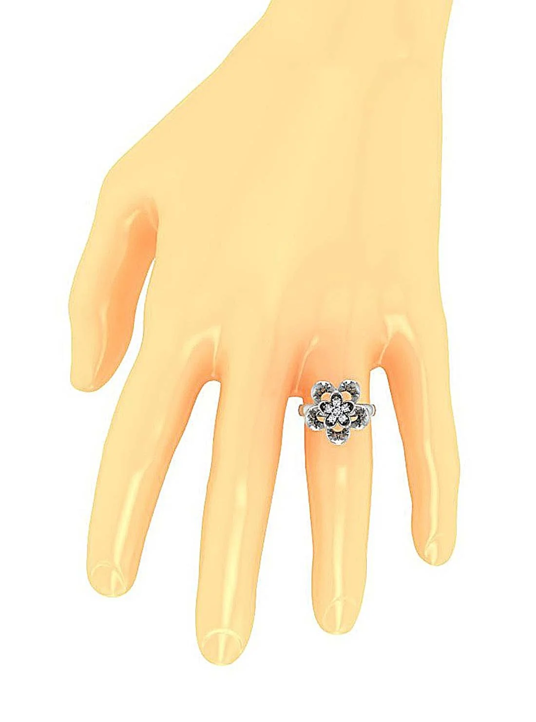 The Reese Double Flower Right Hand Engagement Ring Genuine Diamond Rose Gold - Image 7