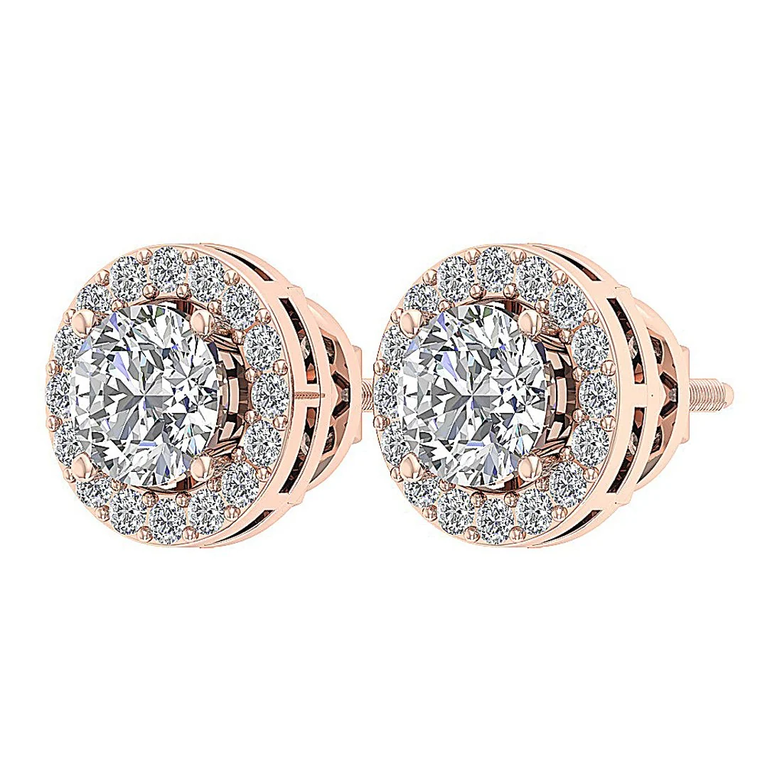 The Remington Screw Back Removable Jacket Stud Earring Natural Diamond 14K Gold - Image 5
