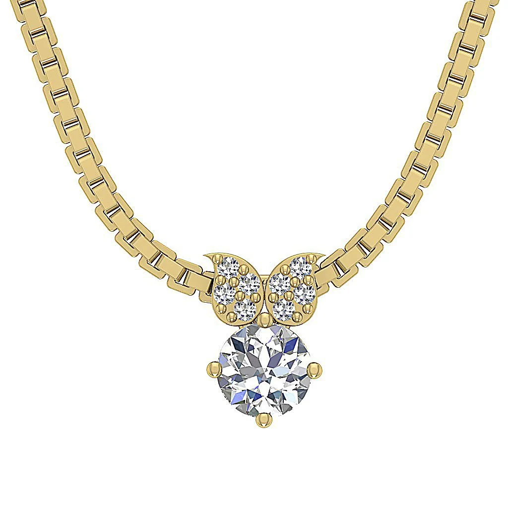 The Remington Solitaire Round Diamond Fashion Pendant For Women Yellow Gold