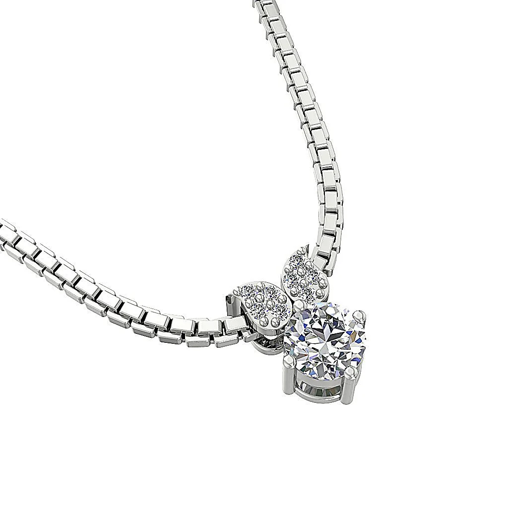 The Remington Solitaire Round Diamond Fashion Pendant For Women Yellow Gold - Image 2