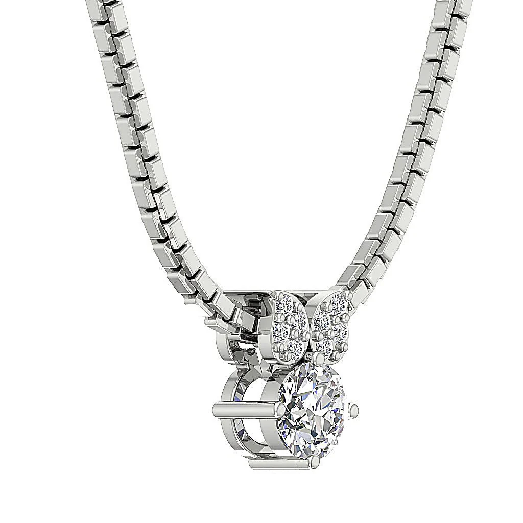 The Remington Solitaire Round Diamond Fashion Pendant For Women Yellow Gold - Image 4