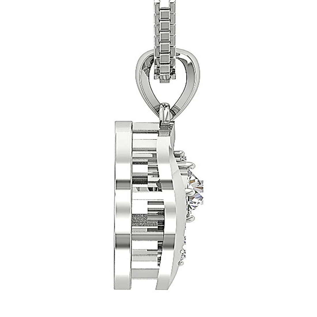 The Remy Excellent Solitaire Natural Diamond 14K Rose Gold Heart Pendant Necklace - Image 3
