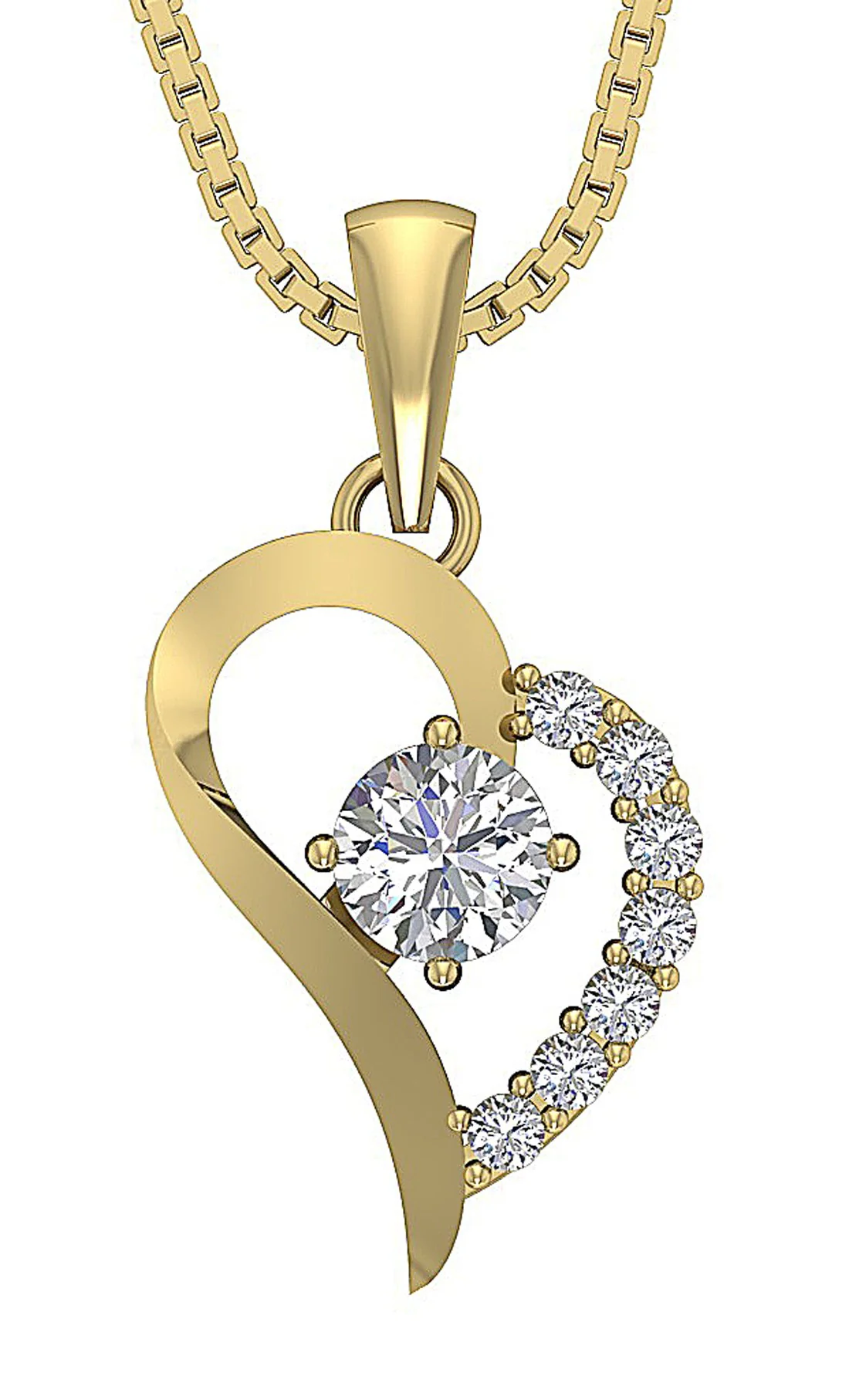 The Remy Excellent Solitaire Natural Diamond 14K Rose Gold Heart Pendant Necklace - Image 4