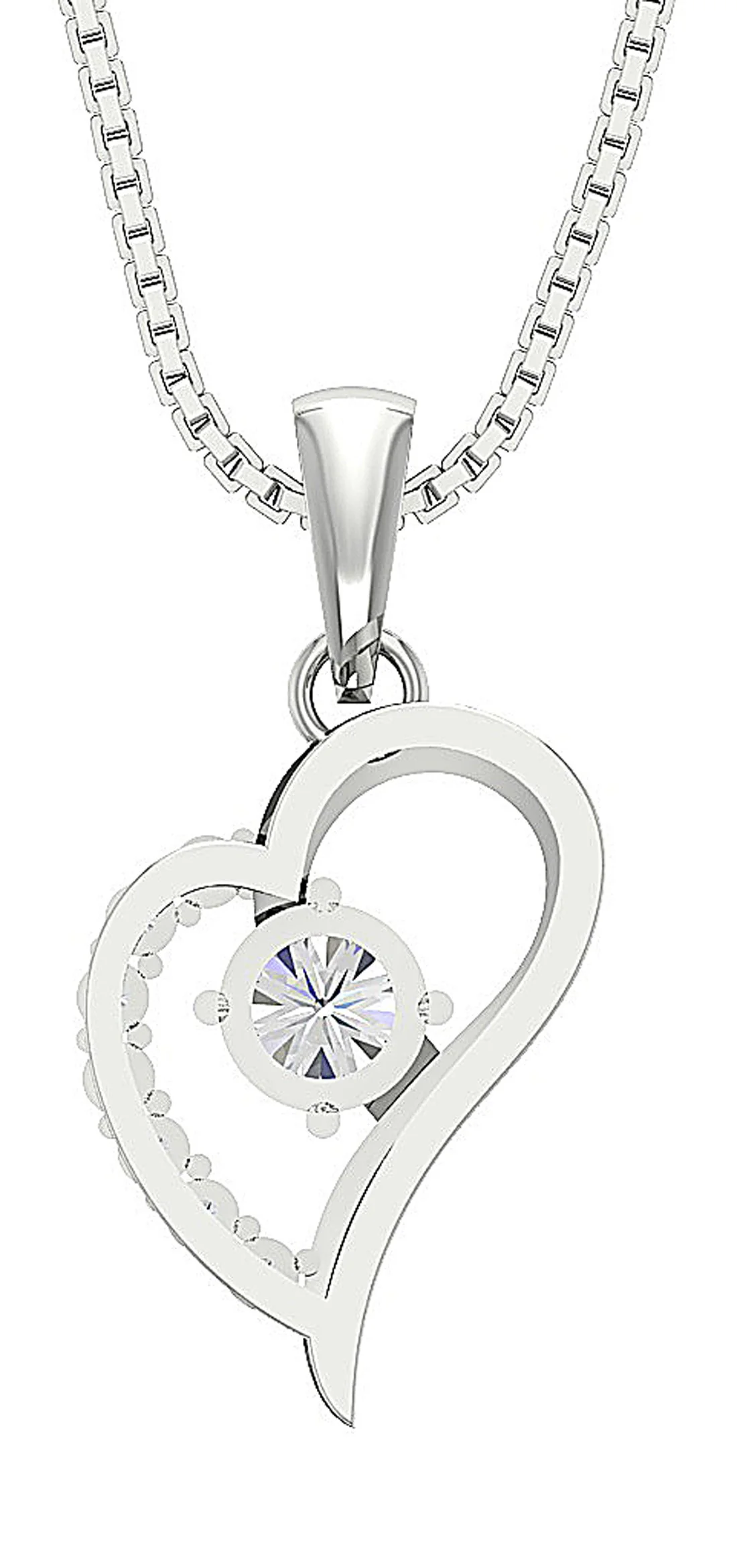 The Remy Excellent Solitaire Natural Diamond 14K Rose Gold Heart Pendant Necklace - Image 5