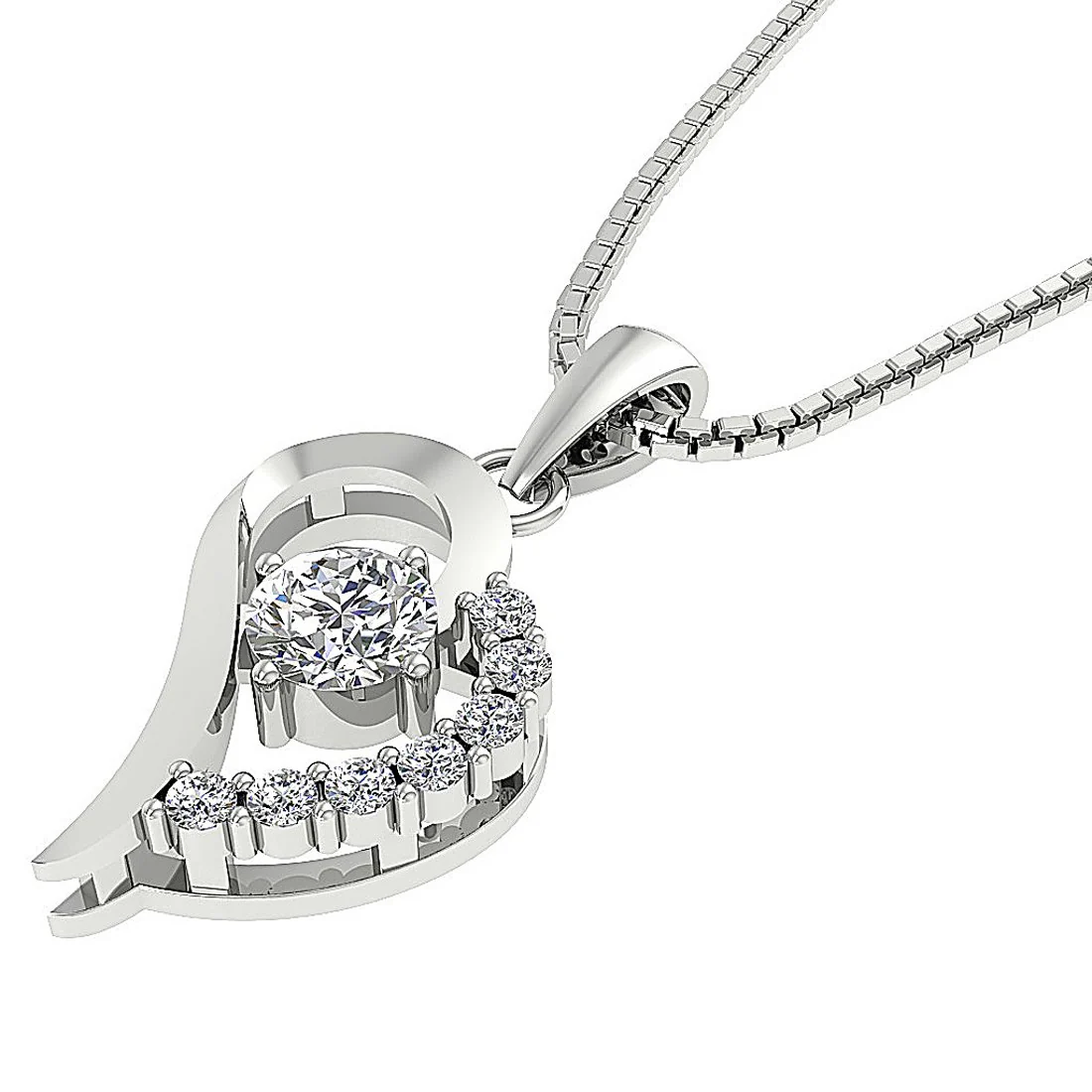 The Remy Excellent Solitaire Natural Diamond 14K Rose Gold Heart Pendant Necklace - Image 7