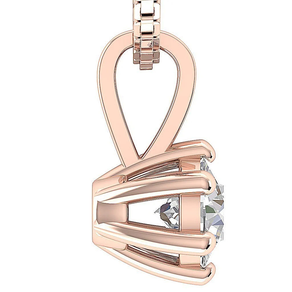6 Prong Set Round Diamond 14k Solid Gold I1/SI1 G 0.50-1.00Carat Beautiful Solitaire Pendant - Image 7