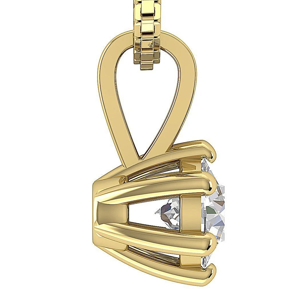 6 Prong Set Round Diamond 14k Solid Gold I1/SI1 G 0.50-1.00Carat Beautiful Solitaire Pendant - Image 8