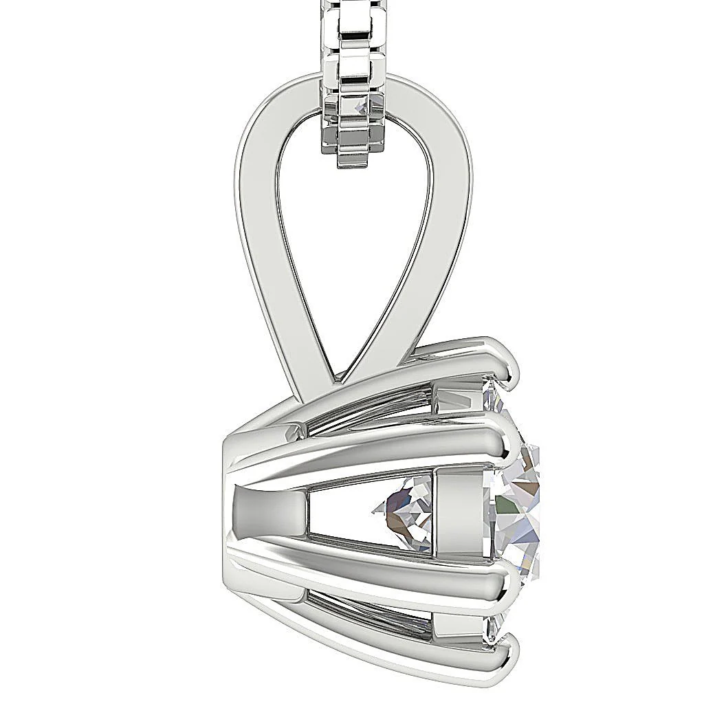 6 Prong Set Round Diamond 14k Solid Gold I1/SI1 G 0.50-1.00Carat Beautiful Solitaire Pendant - Image 9