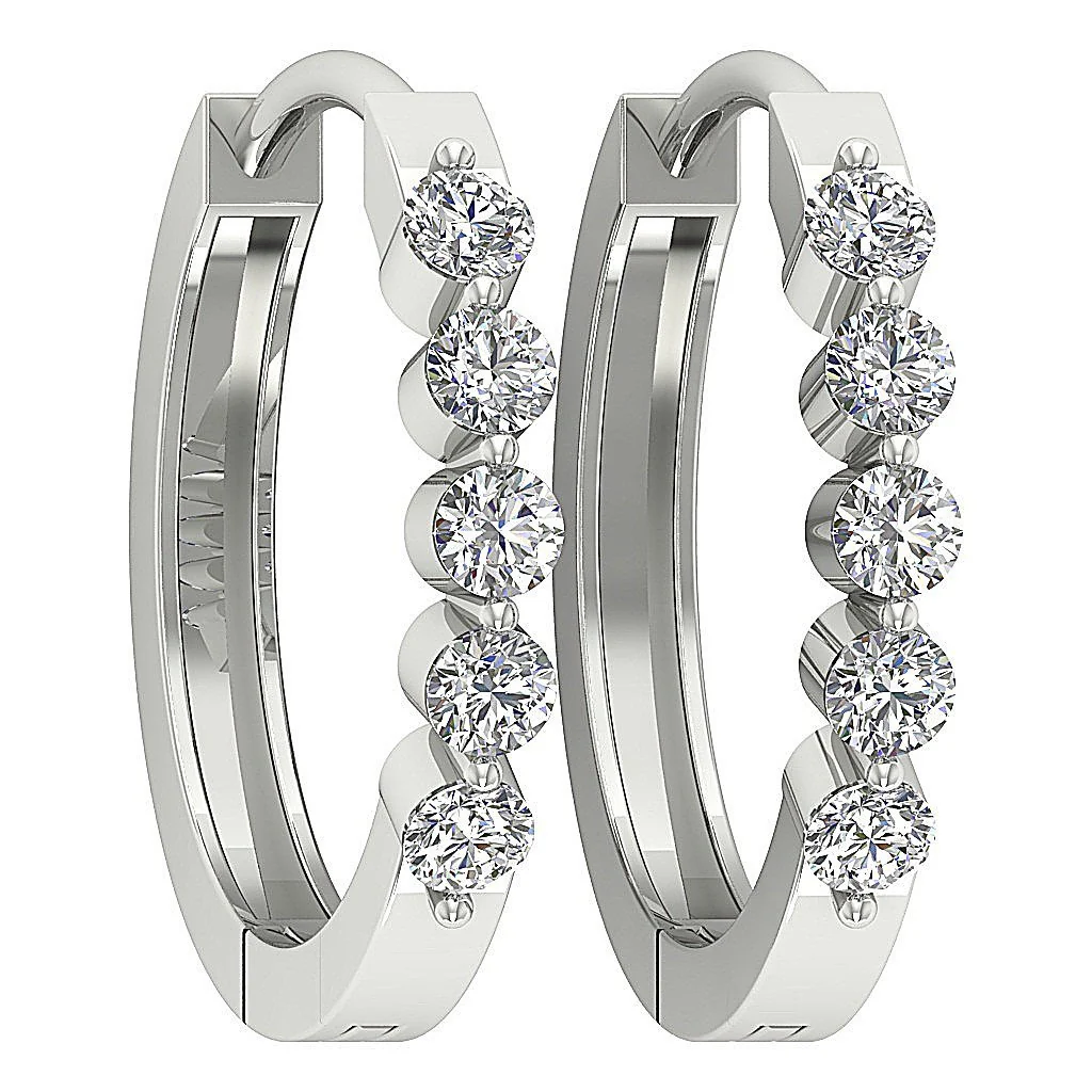 The Richard Natural Round Diamond 14K White Gold Hoop Earring Appraisal