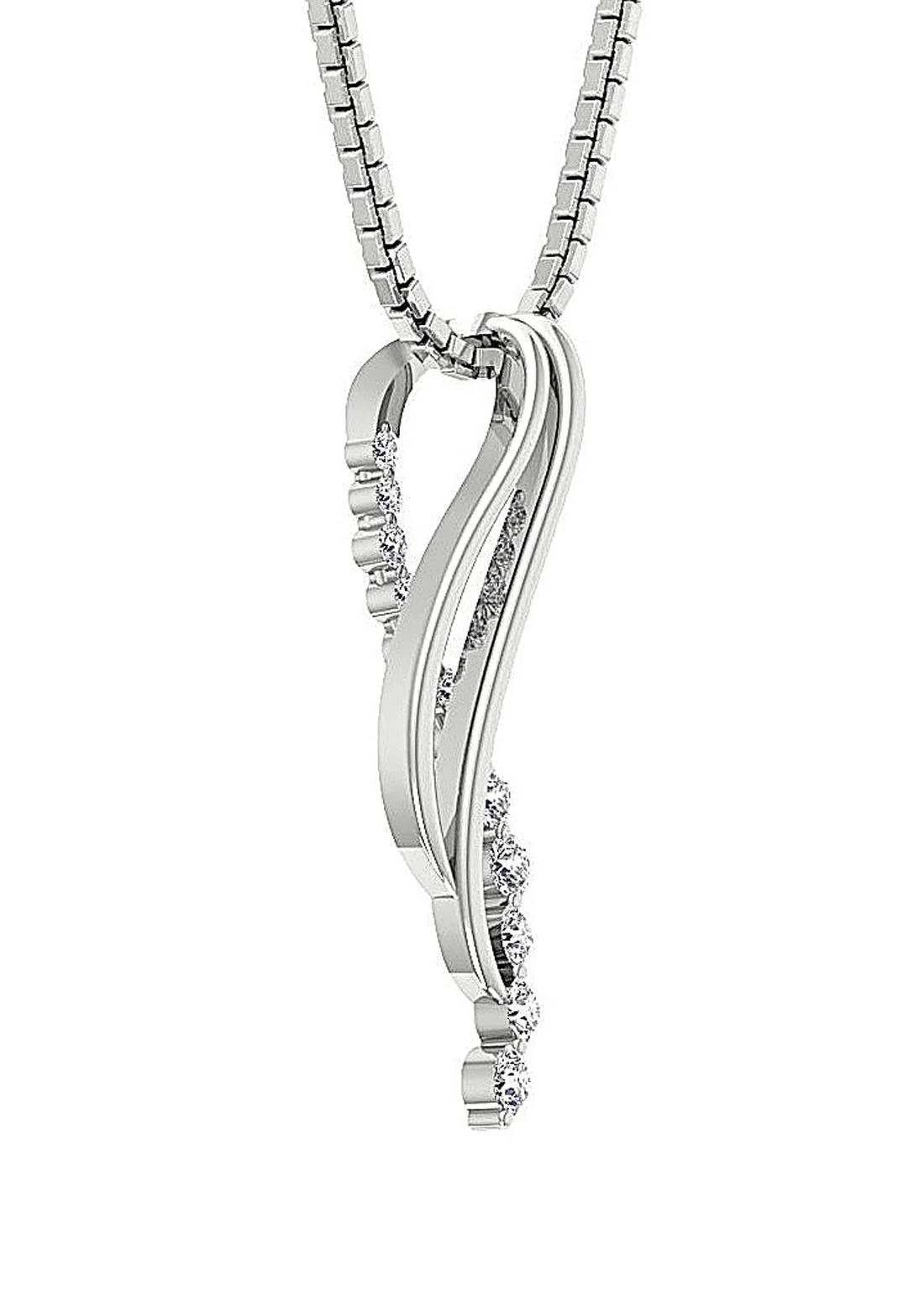The Richard Sparkly Round Journey Diamond Floating Fashion Pendant 14K Gold - Image 6