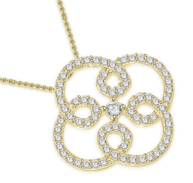 The Riley Classsic Fashion Pendant Necklace Genuine Diamond Pave Set White Gold - Image 4