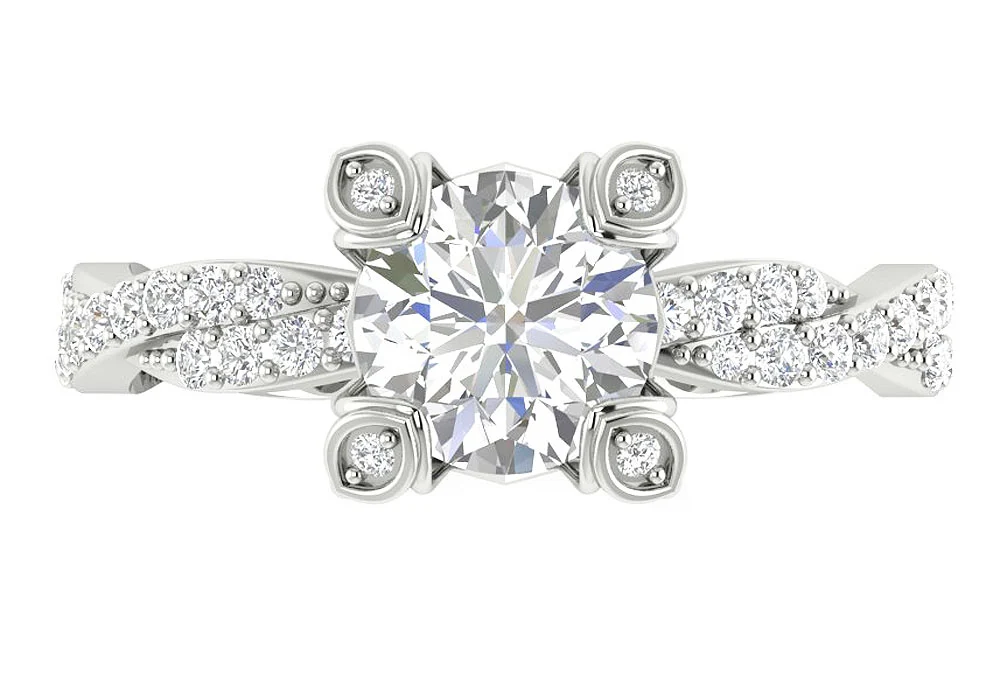 The Robin Eternity Solitaire Diamond Engagement Ring 14K White Yellow Rose Gold - Image 6