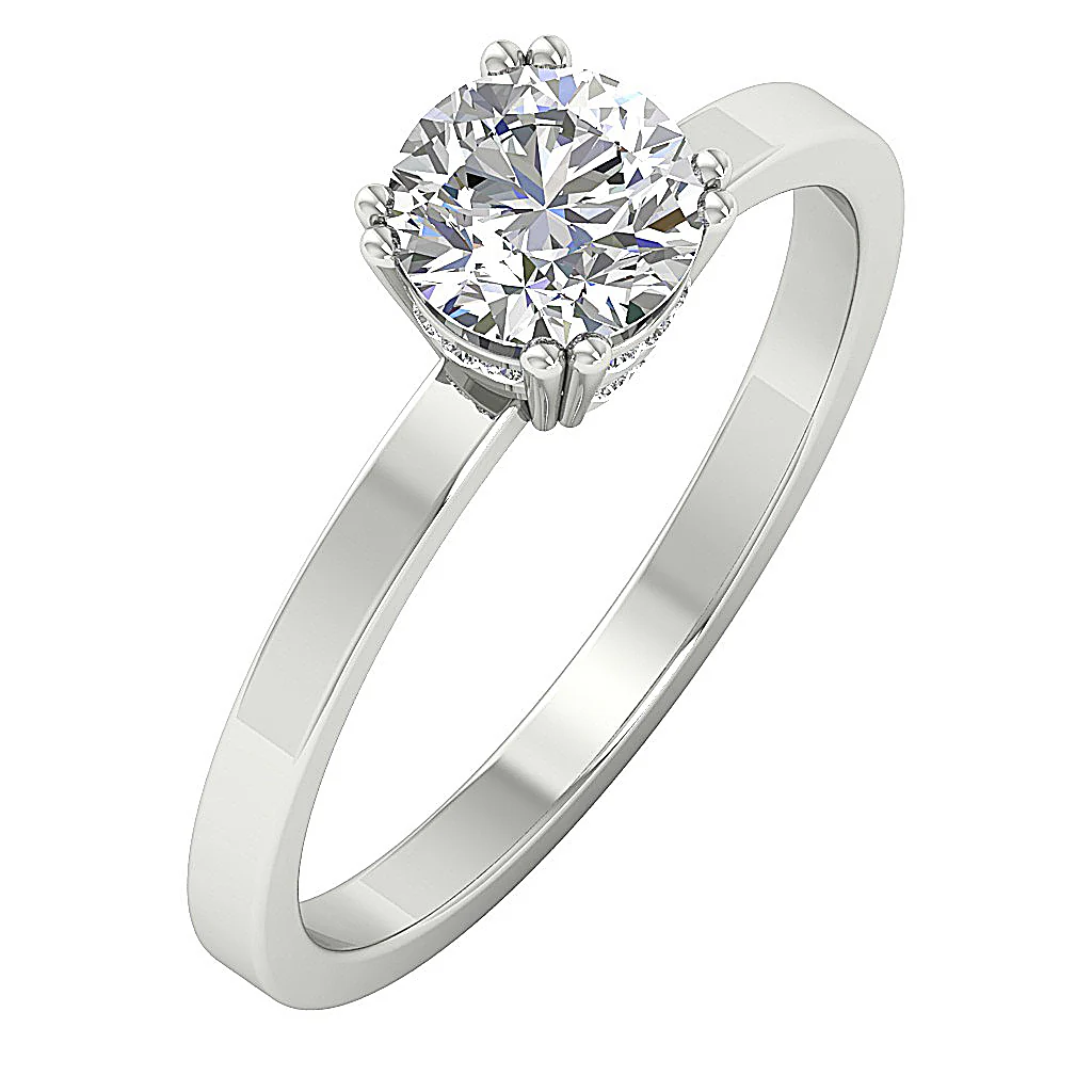 The Rodney Classsic Solitaire Engagement Ring Natural Diamond 14K Solid Gold