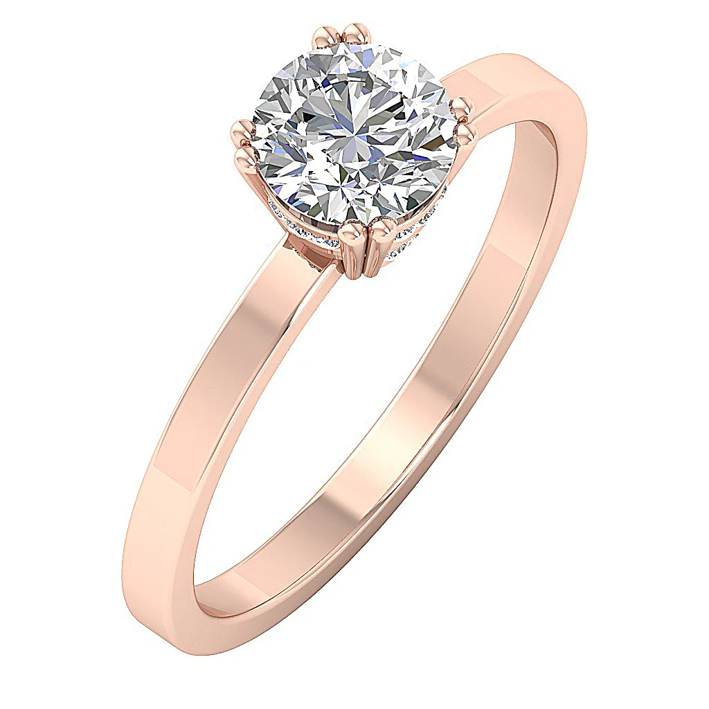 The Rodney Classsic Solitaire Engagement Ring Natural Diamond 14K Solid Gold - Image 3