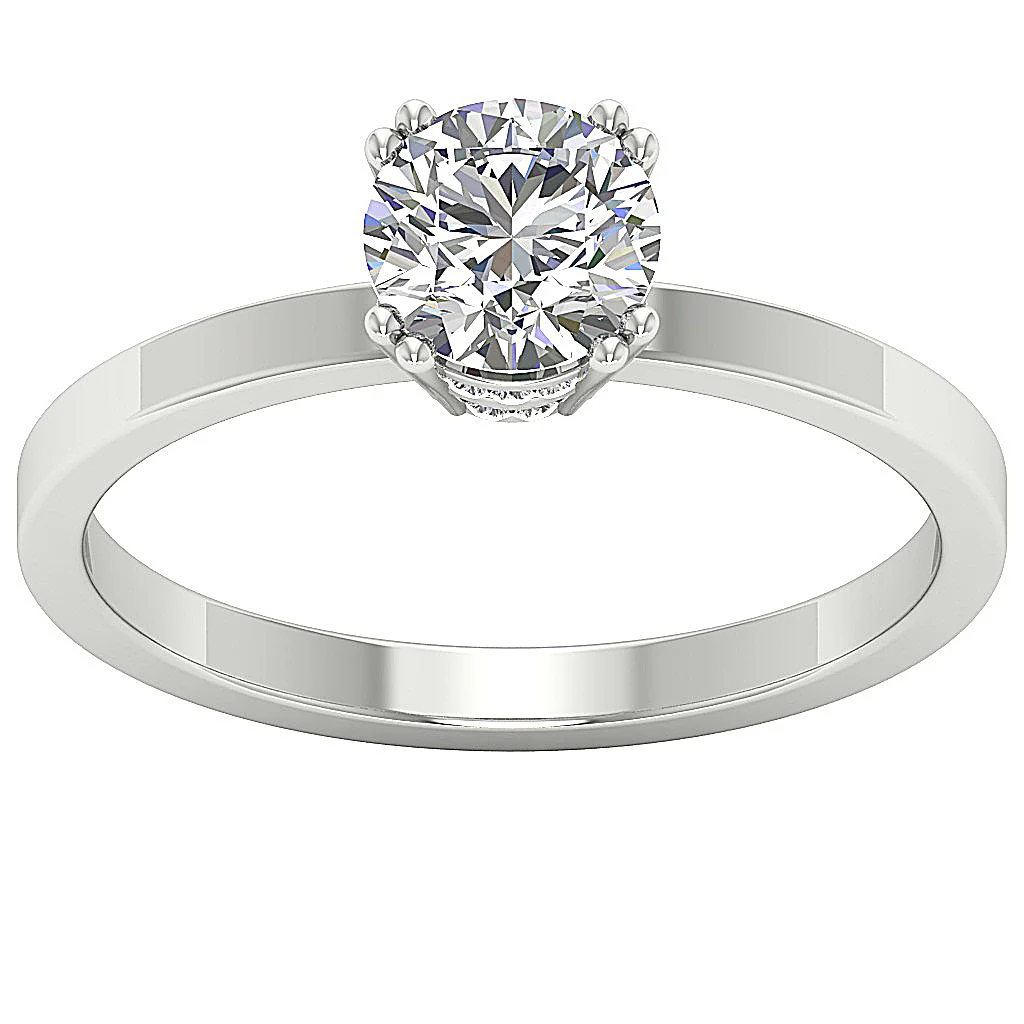 The Rodney Classsic Solitaire Engagement Ring Natural Diamond 14K Solid Gold - Image 4