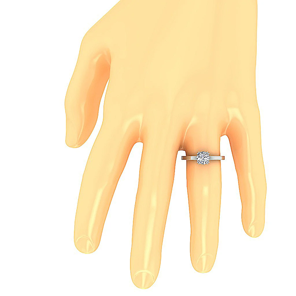 The Rodney Classsic Solitaire Engagement Ring Natural Diamond 14K Solid Gold - Image 7