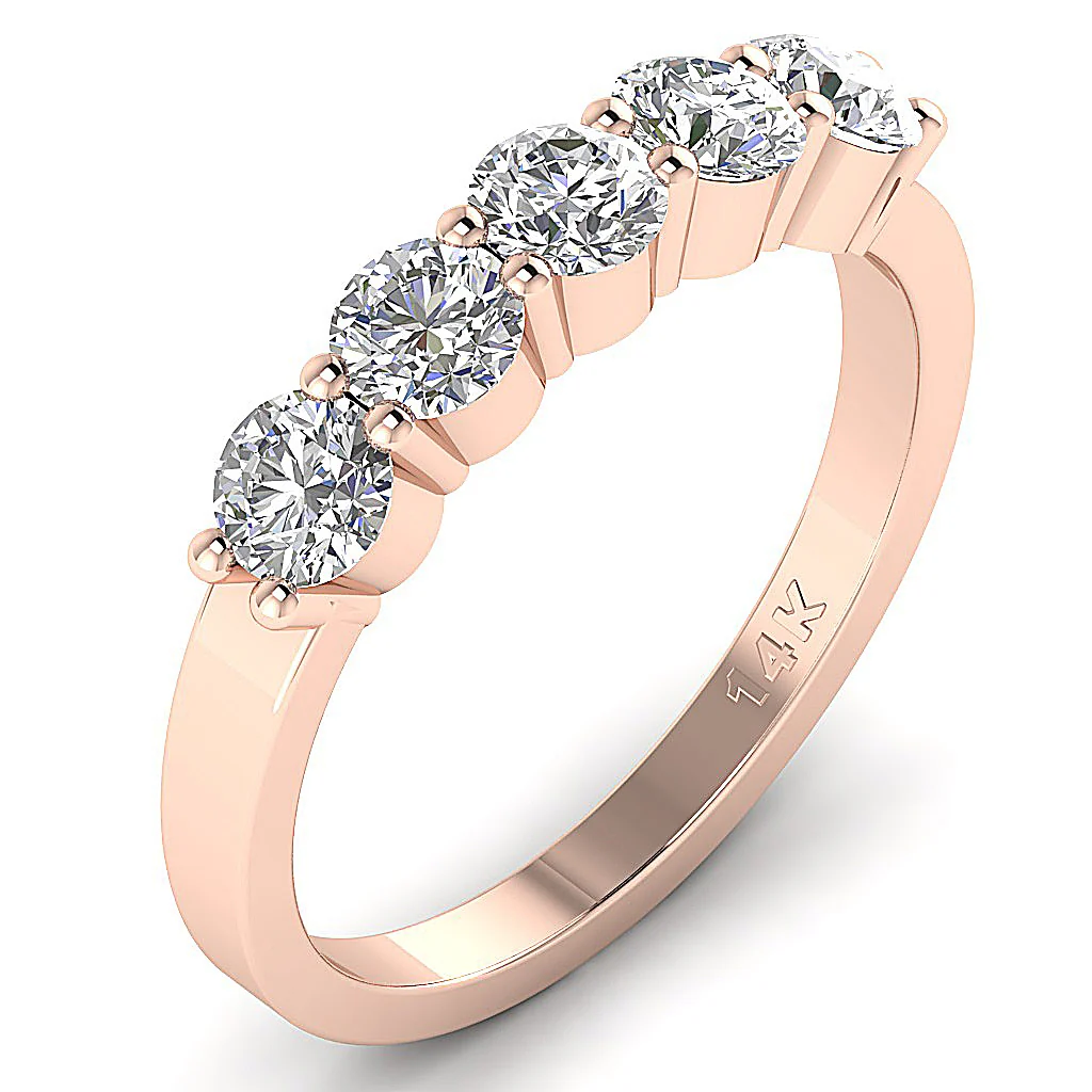The Rodrigo White Gold Classic Five Stone Diamond Engagement Ring Prong Set - Image 4