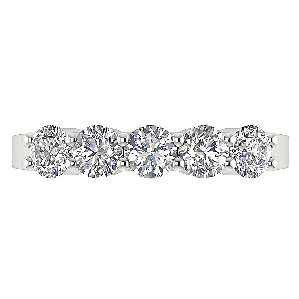 The Rodrigo White Gold Classic Five Stone Diamond Engagement Ring Prong Set - Image 5