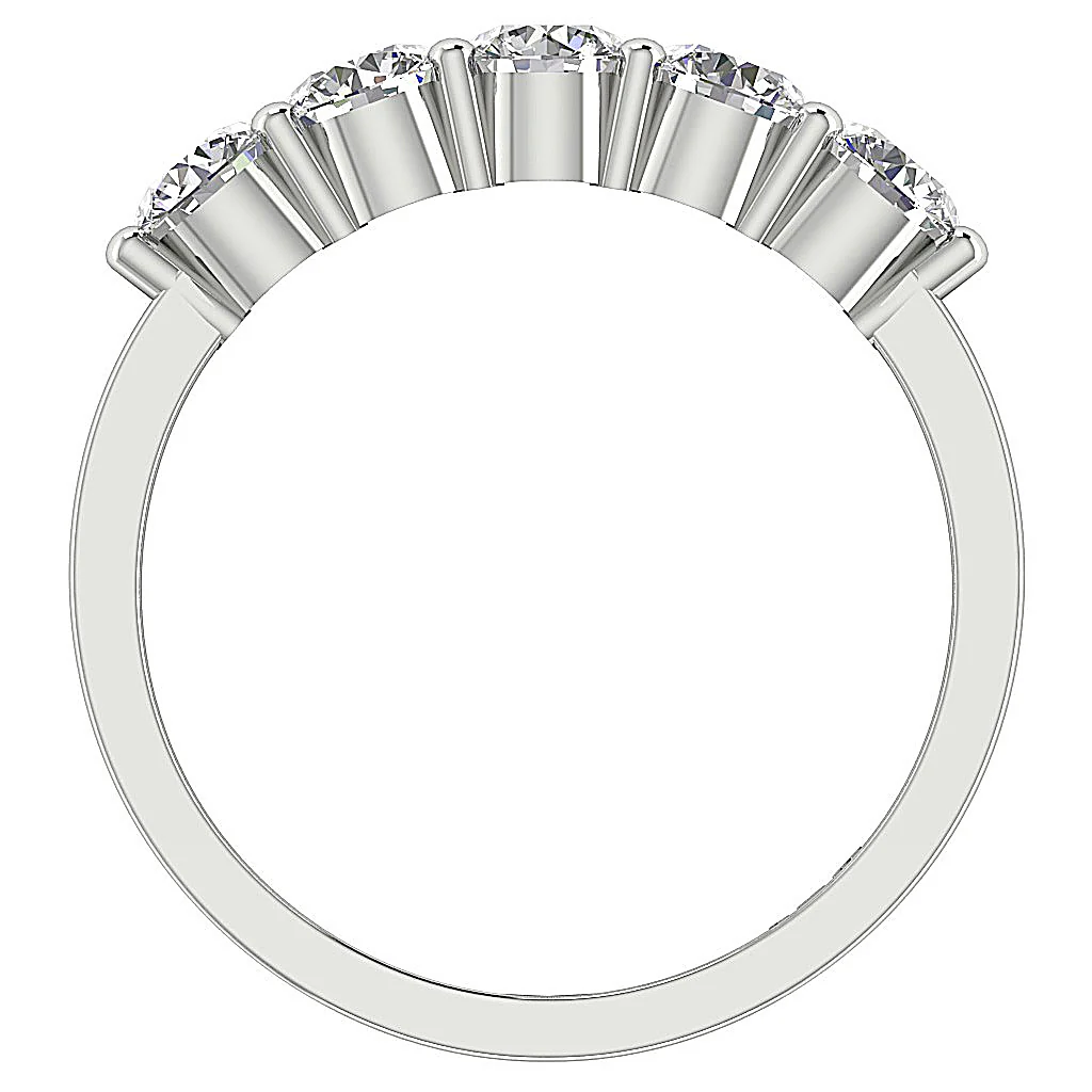 The Rodrigo White Gold Classic Five Stone Diamond Engagement Ring Prong Set - Image 6