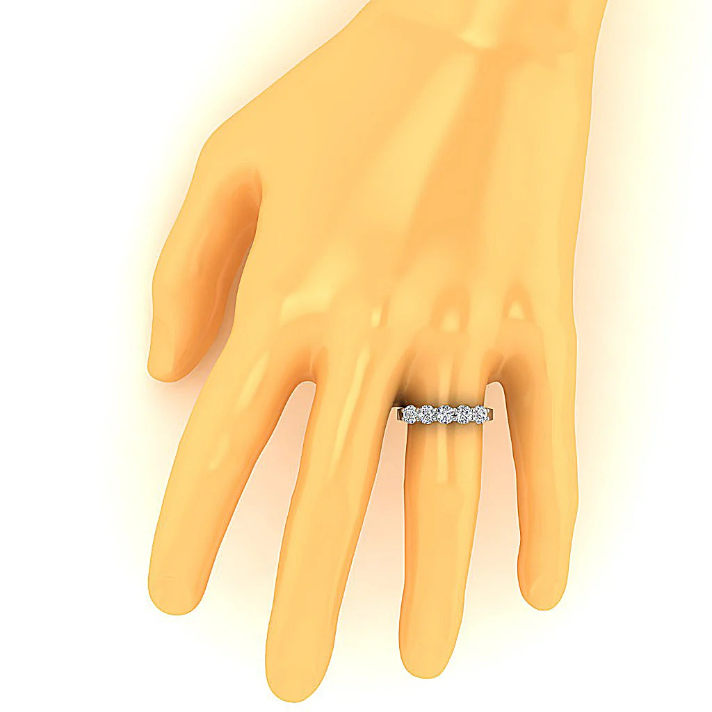 The Rodrigo White Gold Classic Five Stone Diamond Engagement Ring Prong Set - Image 7