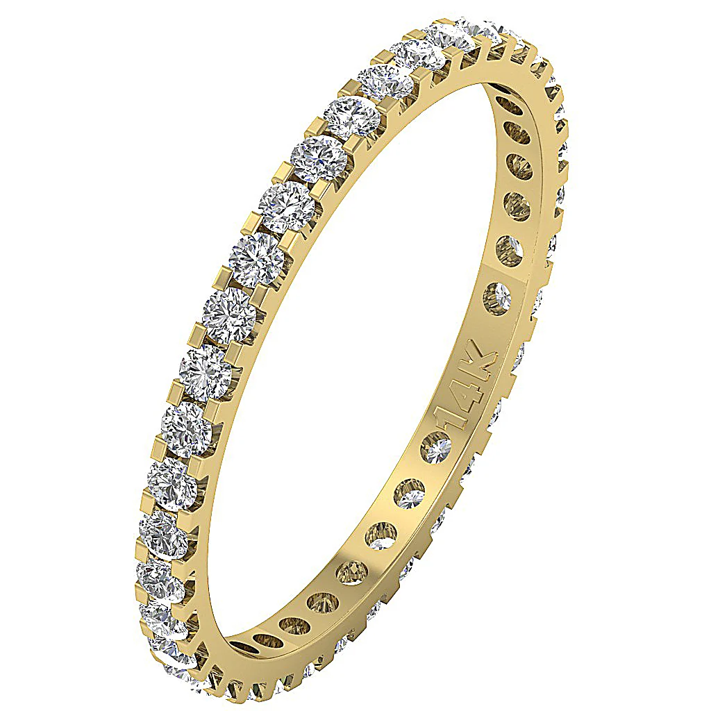 The Rohan Excellent Eternity Wedding Ring 14K Solid Gold Natural Diamond 2.50 mm - Image 3