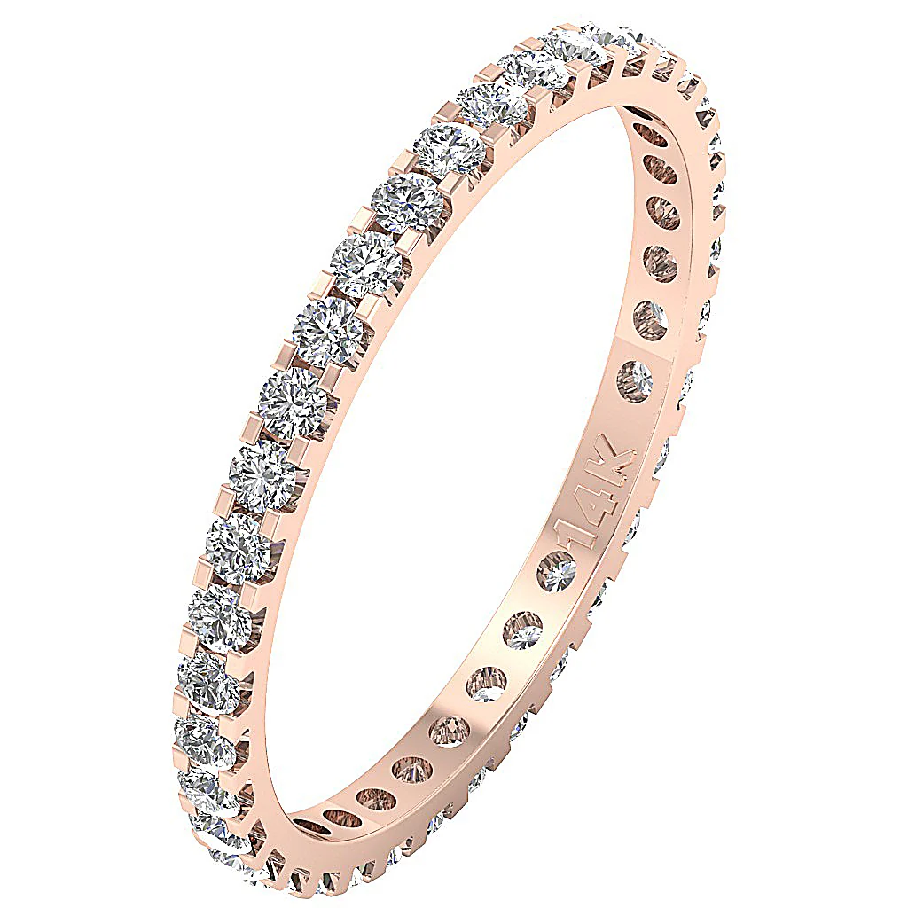 The Rohan Excellent Eternity Wedding Ring 14K Solid Gold Natural Diamond 2.50 mm - Image 4