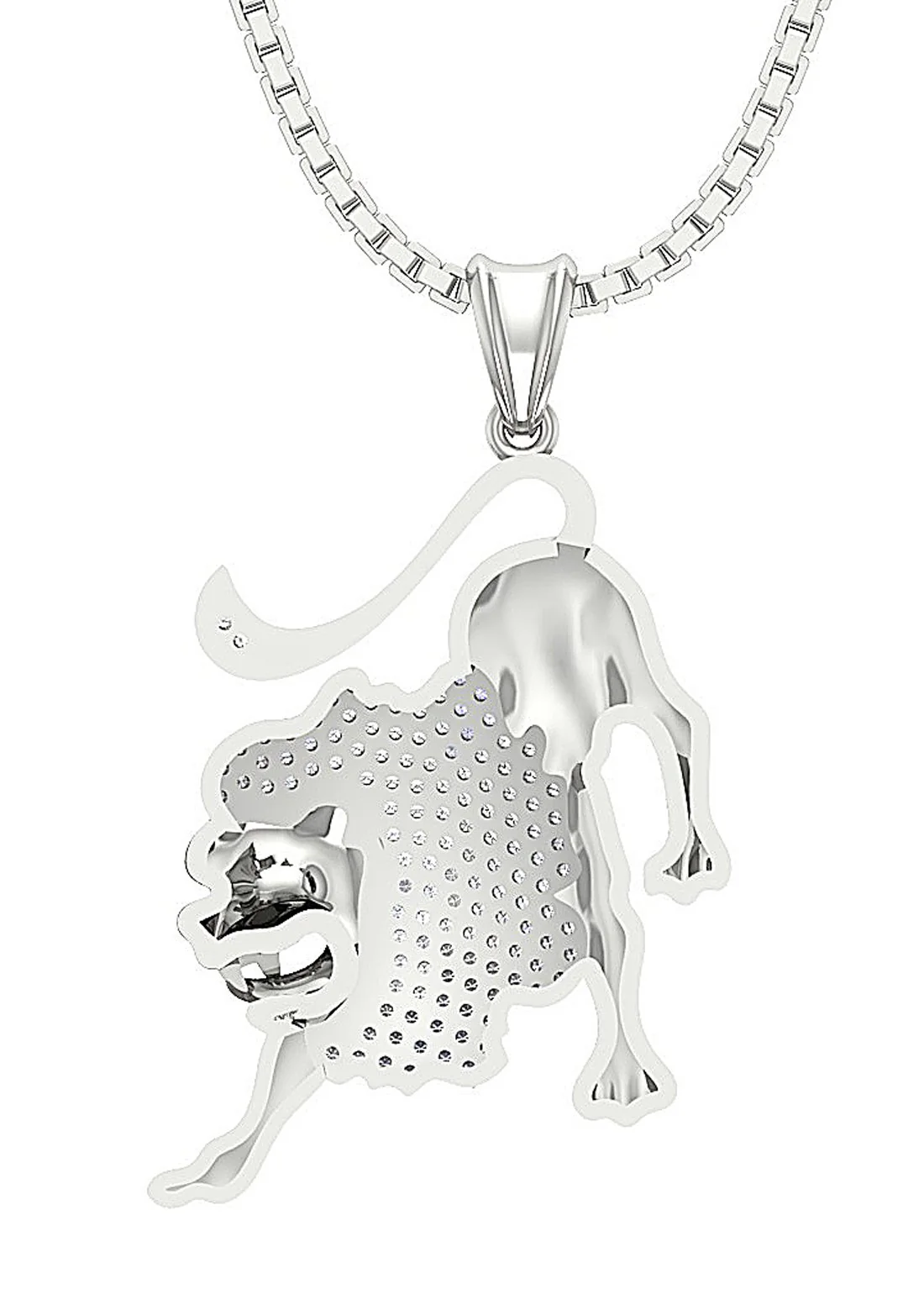 The Rory 14k Solid Gold Leo Zodiac Sign Fashion Pendant Natural Diamond 1.28 Inch - Image 6