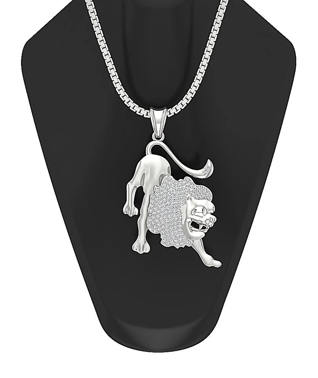 The Rory 14k Solid Gold Leo Zodiac Sign Fashion Pendant Natural Diamond 1.28 Inch - Image 7