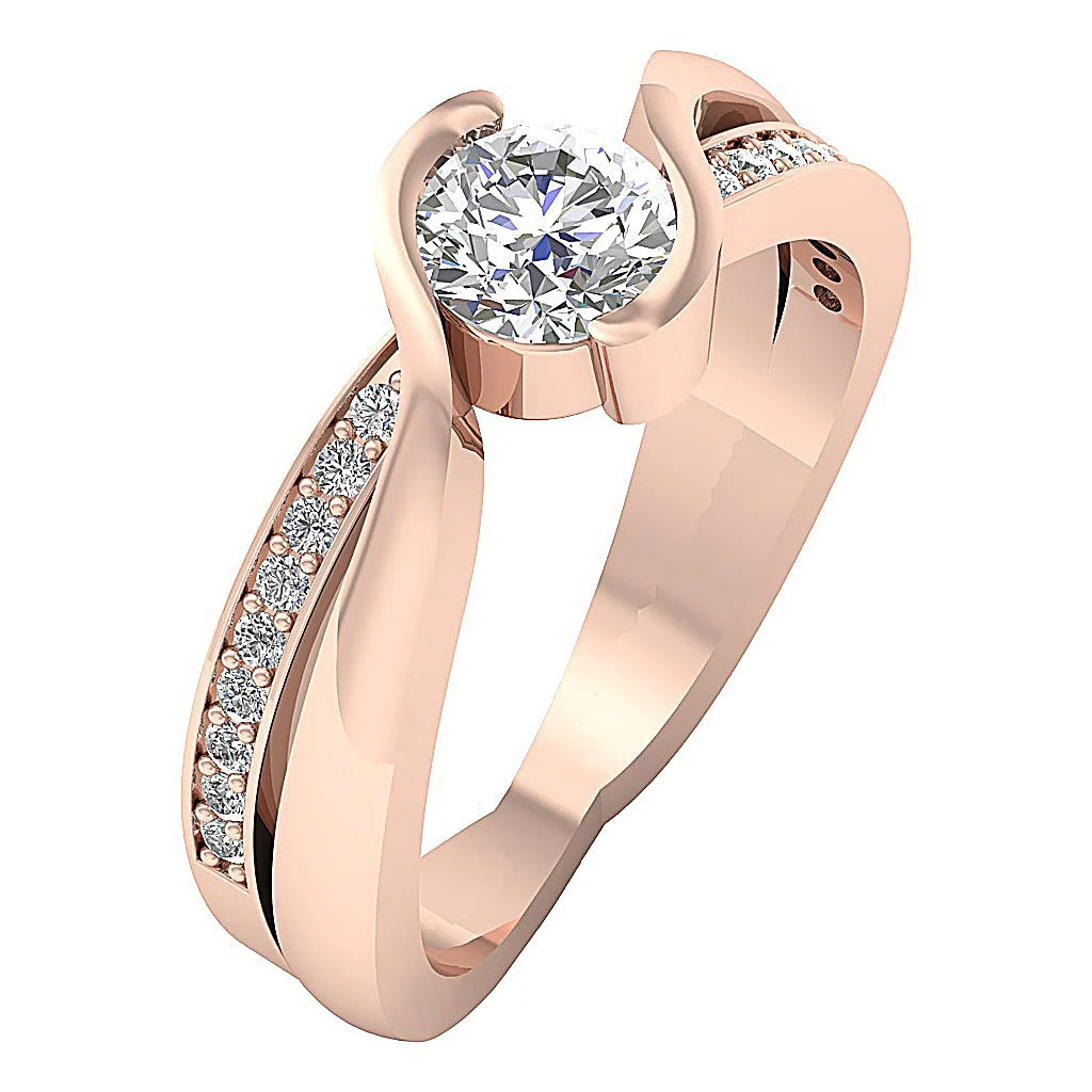 The Rosalyn Round Brilliant Cut Diamond 14K Solid Gold Solitaire Anniversary Ring - Image 3