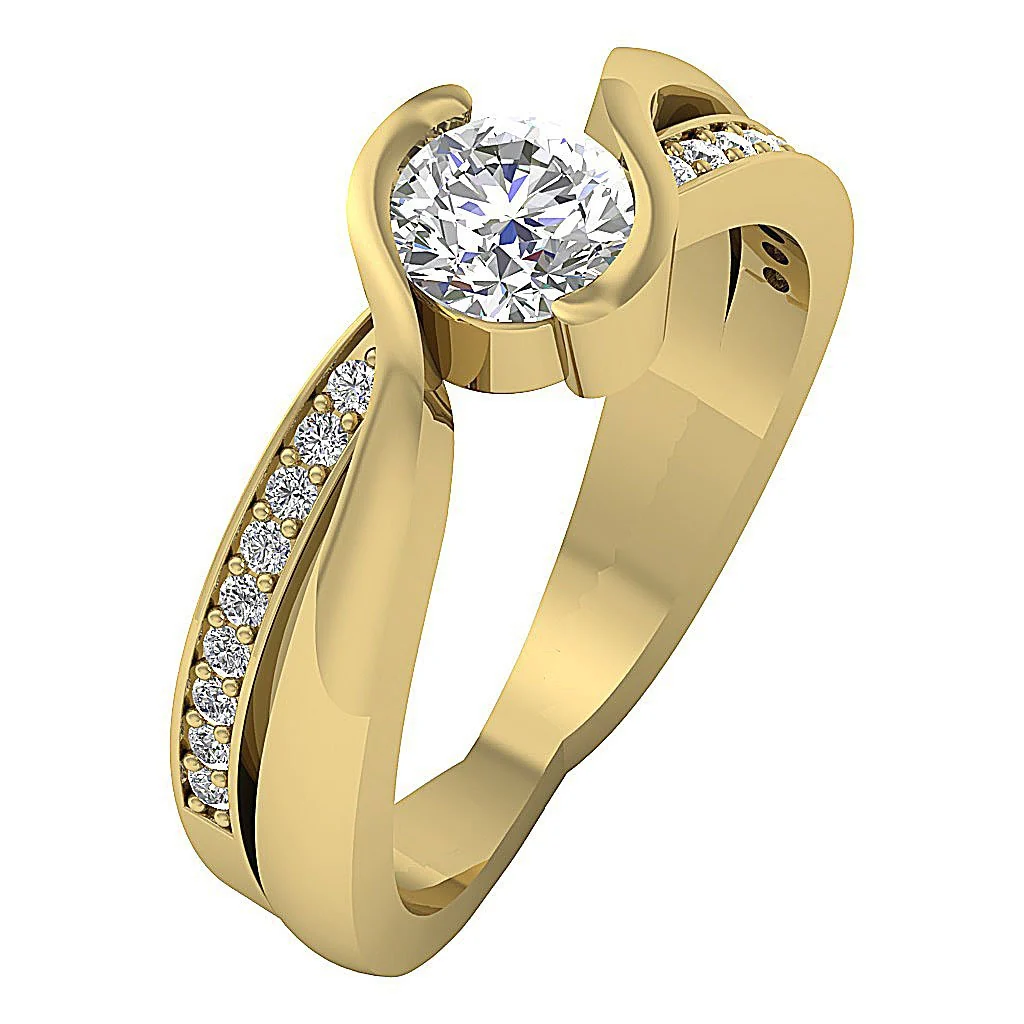 The Rosalyn Round Brilliant Cut Diamond 14K Solid Gold Solitaire Anniversary Ring - Image 5