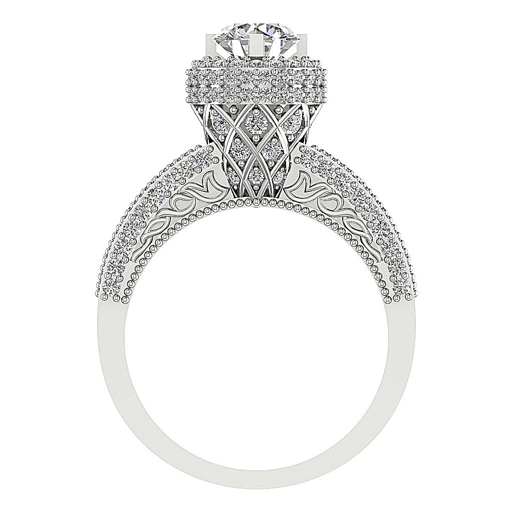 The Roselyn Baguette Round Natural Diamond 14K Yellow Gold Engagement Ring - Image 5