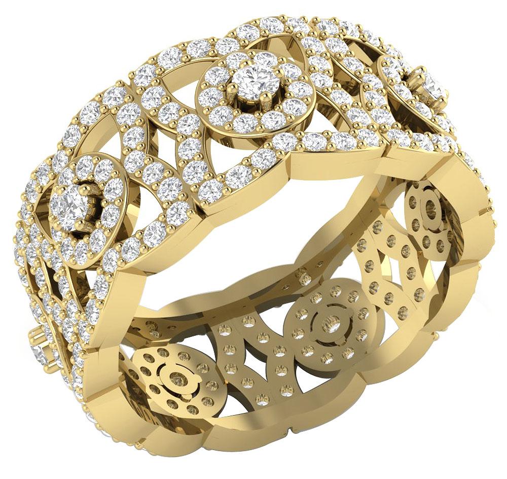 The Rowan Unique Eternity Anniversary Ring 14K Solid Gold Natural Diamond Band - Image 3