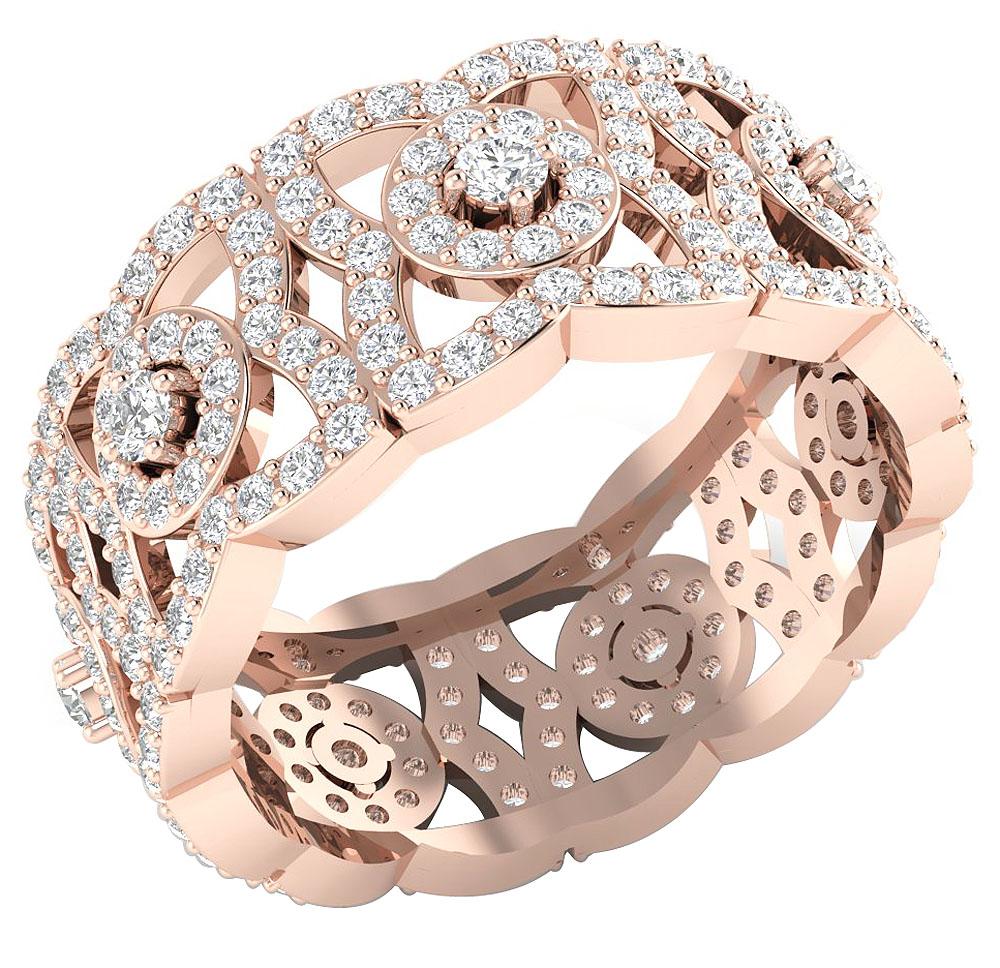 The Rowan Unique Eternity Anniversary Ring 14K Solid Gold Natural Diamond Band - Image 4