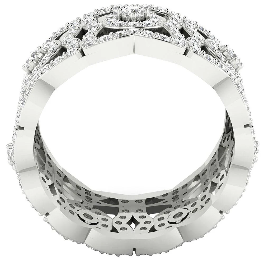 The Rowan Unique Eternity Anniversary Ring 14K Solid Gold Natural Diamond Band - Image 5