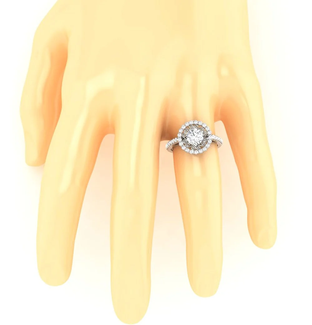 The Royal Designer Solitaire Engagement Ring Round Diamond 14K Gold Prong Setting - Image 7
