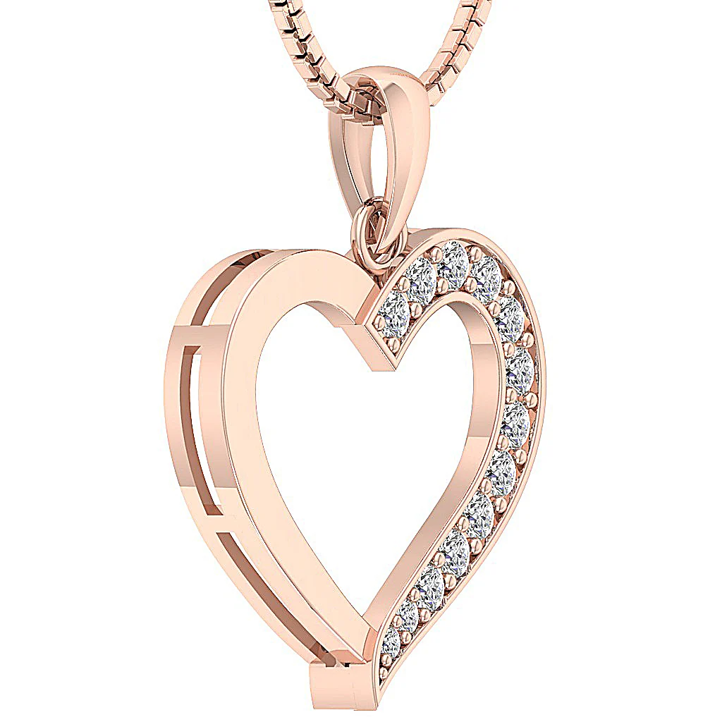 The Russell Genuine Diamond Rose Gold Heart Locket Pendant Gift for Her - Image 6