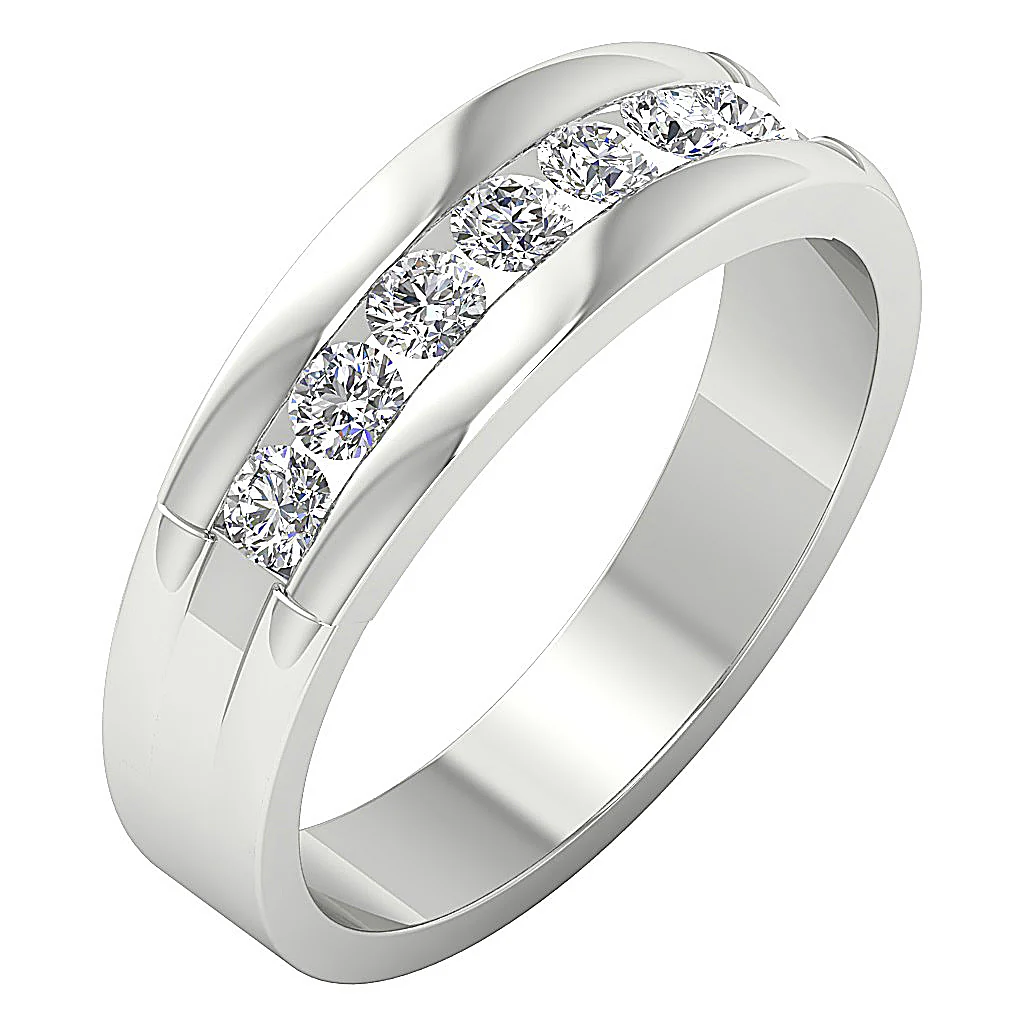 The Ryann Natural Diamond Engagement Wedding Ring Channel Set 2MM - Image 2