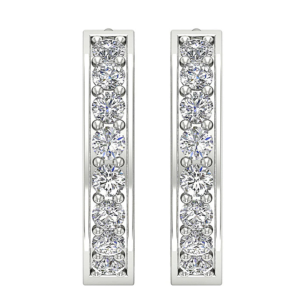 The Ryker In Out Side Genuine Round Diamond Hoop Earring For Women 14K Gold - Image 4